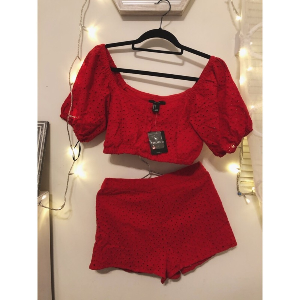 Forever 21 Red Woven Shorts